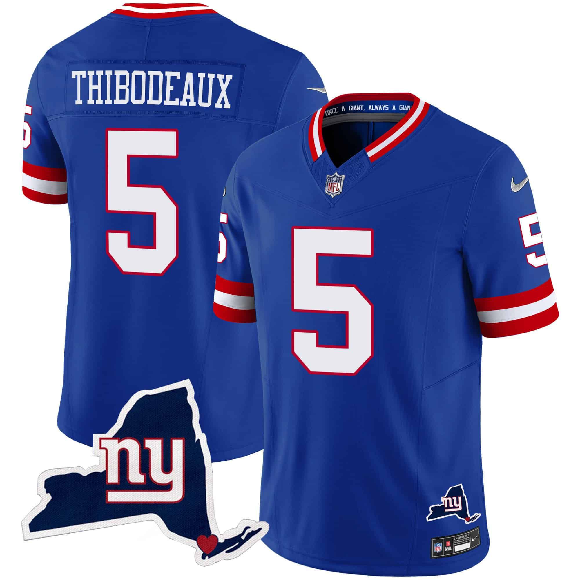 Men New York Giants #5 Thibodeaux Blue 2024 Nike Map Patch Limited NFL Jersey style 1->indianapolis colts->NFL Jersey